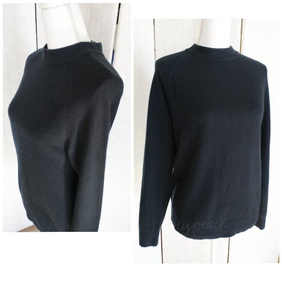 Designers Originals Sweater Medium Black Mock Neck Vintage Minimalist Lagenlook - Picture 12 of 14